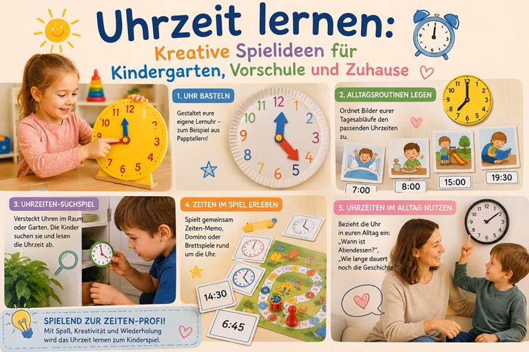 Uhrzeit lernen für Kinder einfach gemacht