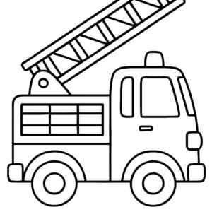 Einheit 1: Feuerwehrauto mit Leiterwagen Illustration