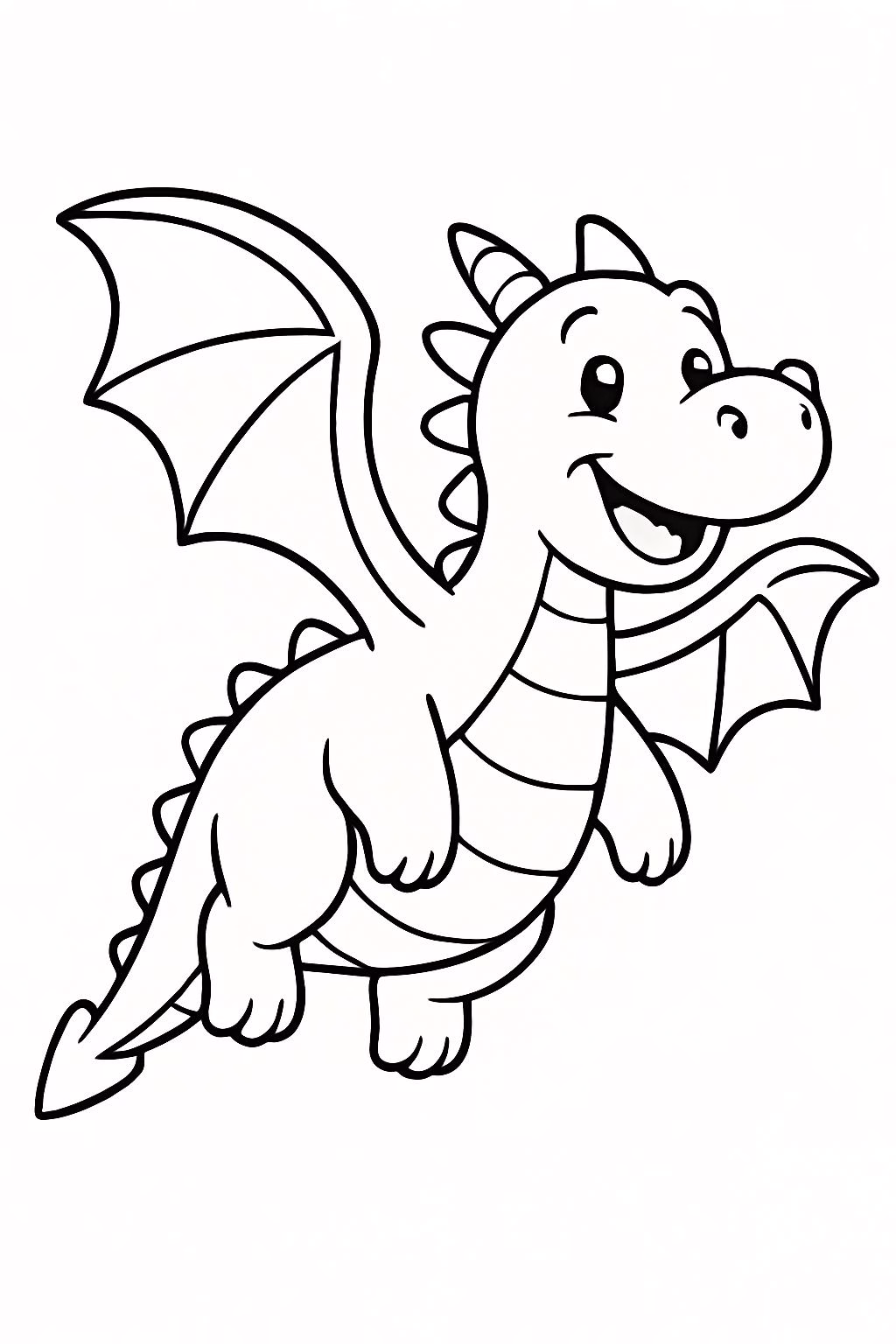 Drachen Ausmalbuch 1 Einheit 1: Freundlicher Flugdrachen Illustration
