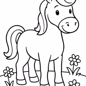 Einheit 1: Pferd auf der Wiese Illustration