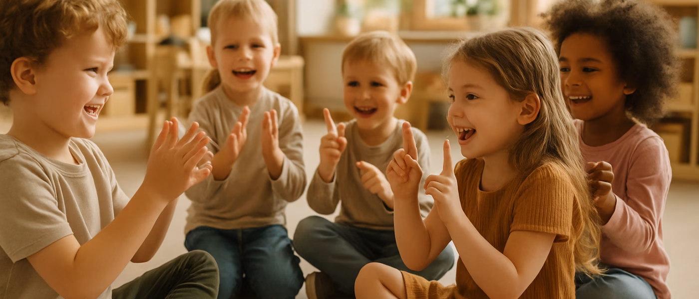 Fingerspiele zur Sprachförderung Beitragsbild