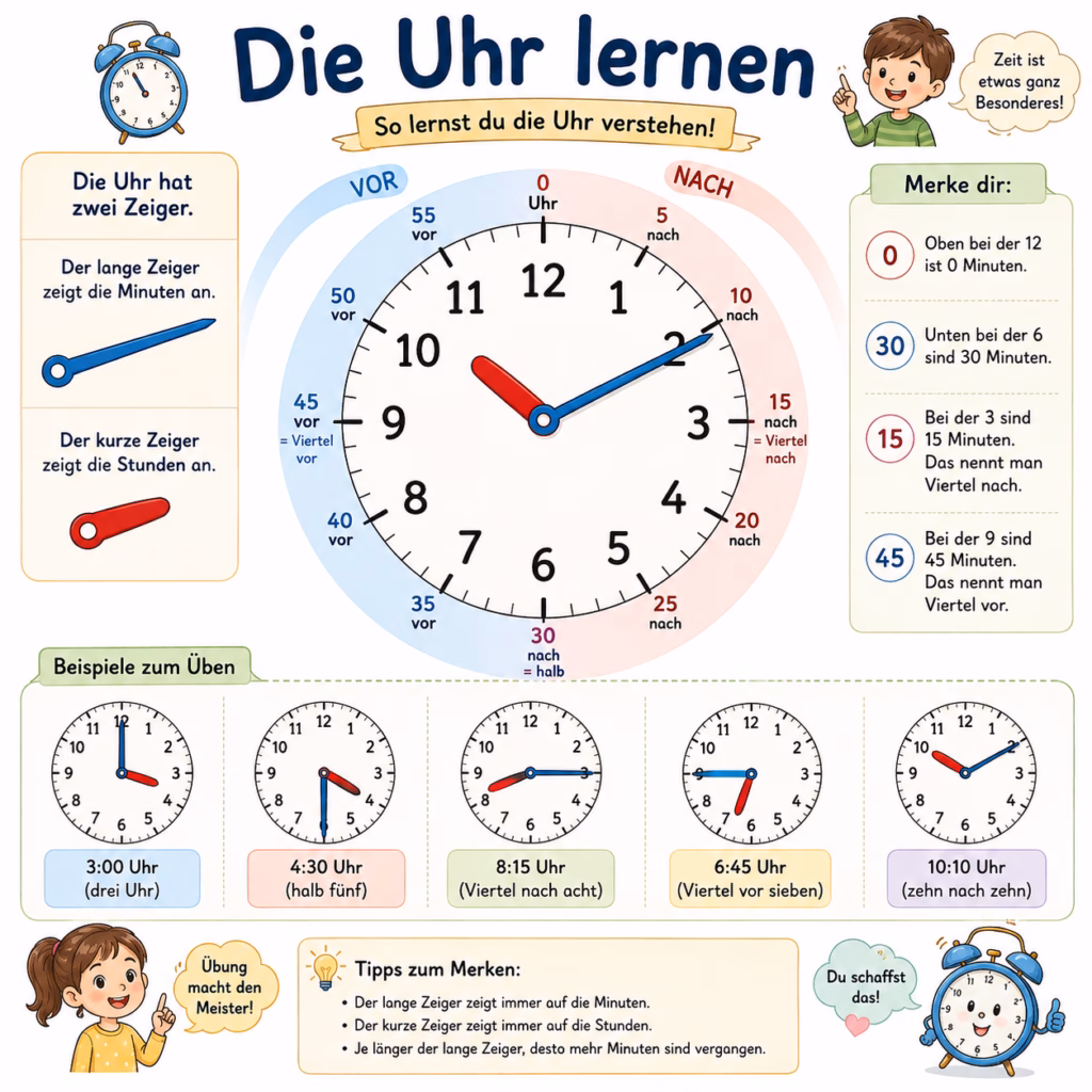 Lernheft: Uhr lernen leicht gemacht - für Grundschule und Vorschule 2 Uhr lernen