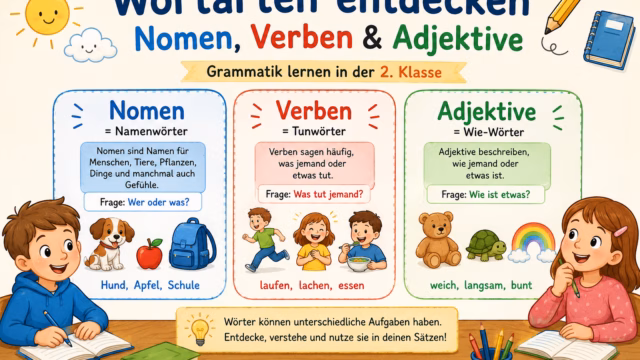 Wortarten entdecken - Nomen, Verben und Adjektive in der 2. Klasse