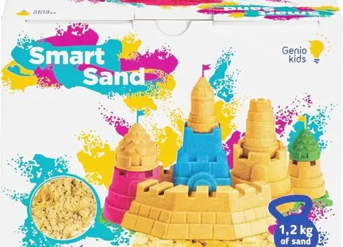 Genio Kids Magischer Sand, 1,2 kg Knete Sand, Sandknete für Kinder, Magiс Sand Nachfüllpack, Modelliersand für Mädchen und Jungen (beige)