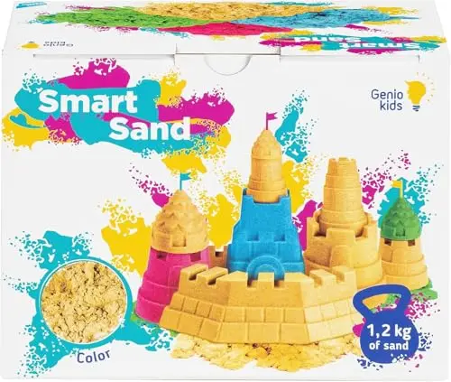 Knete, Teig, Sand: 10 Handkraft-Spiele, die Kindern richtig Spaß machen 1 Genio Kids Magischer Sand, 1,2 kg Knete Sand, Sandknete für Kinder, Magiс Sand Nachfüllpack, Modelliersand für Mädchen und Jungen (beige)