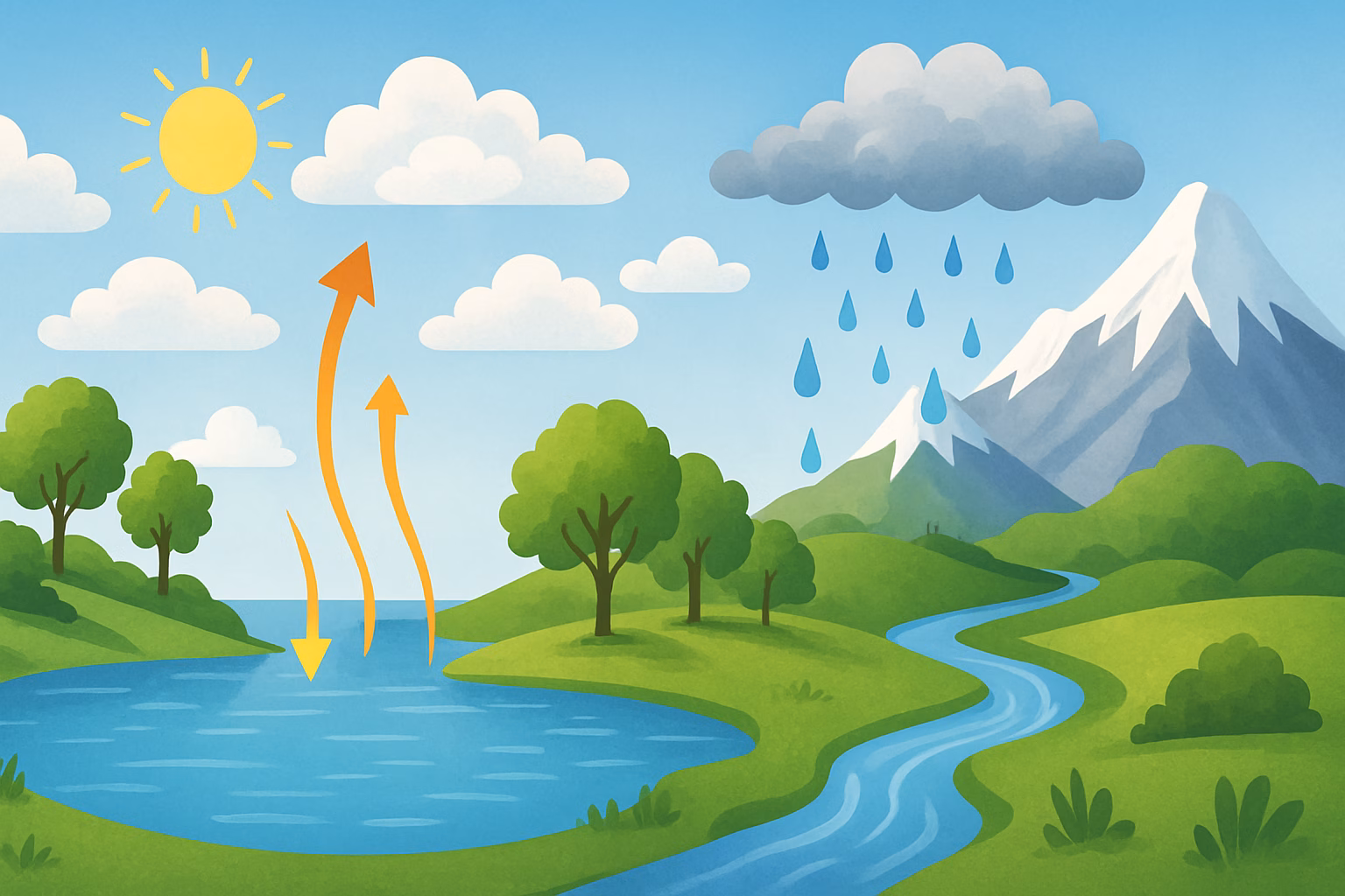 Wasserkreislauf für die Grundschule – Reise des Wassers