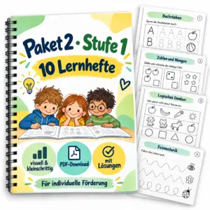 Fördermaterial Paket 2 Stufe 1 mit 10 Lernheften