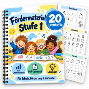 Fördermaterial Stufe 1 mit 20 Lernheften und viel Unterstützung