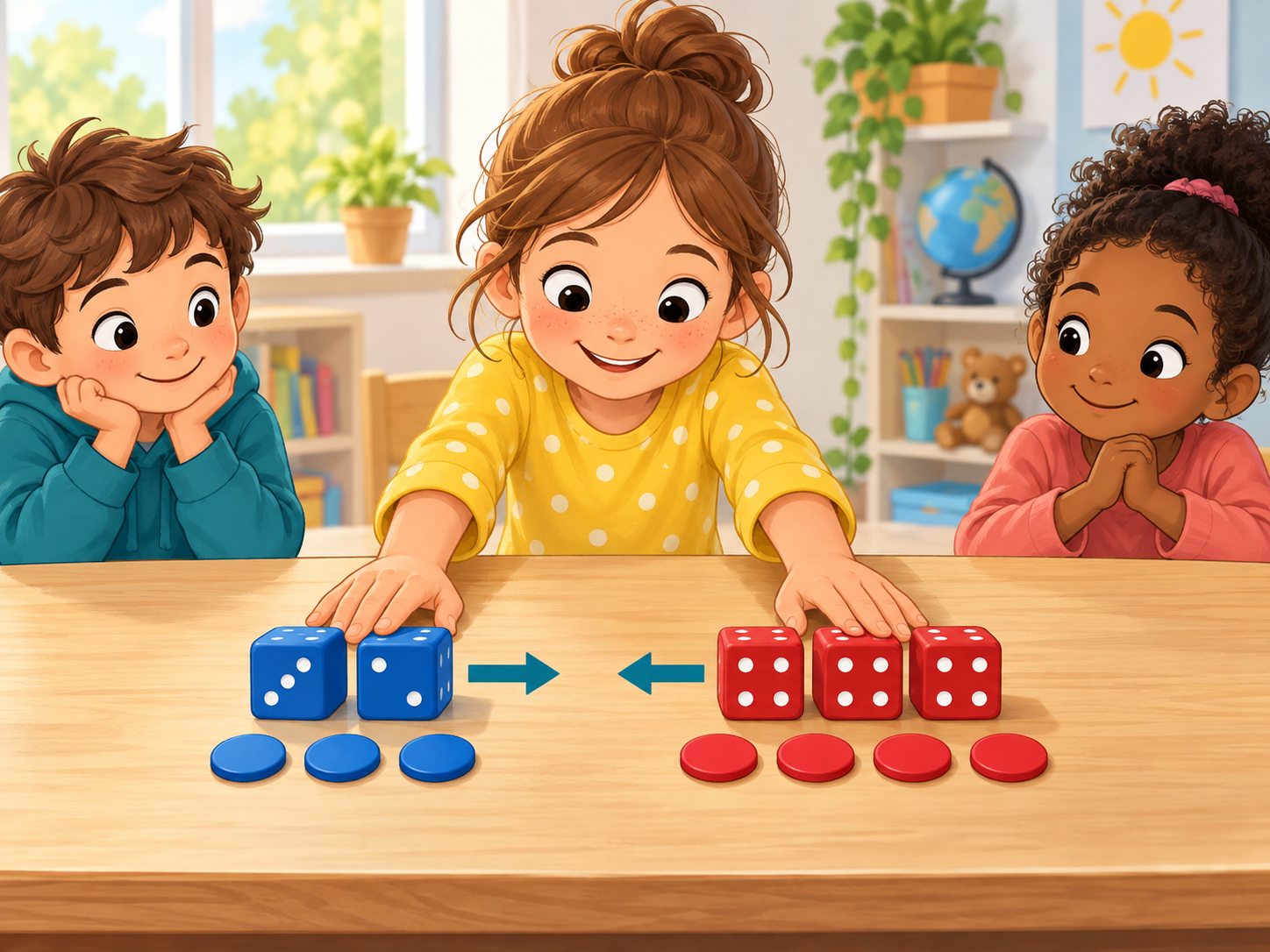 Erste Plusaufgaben mit Bildern - Beispielbild