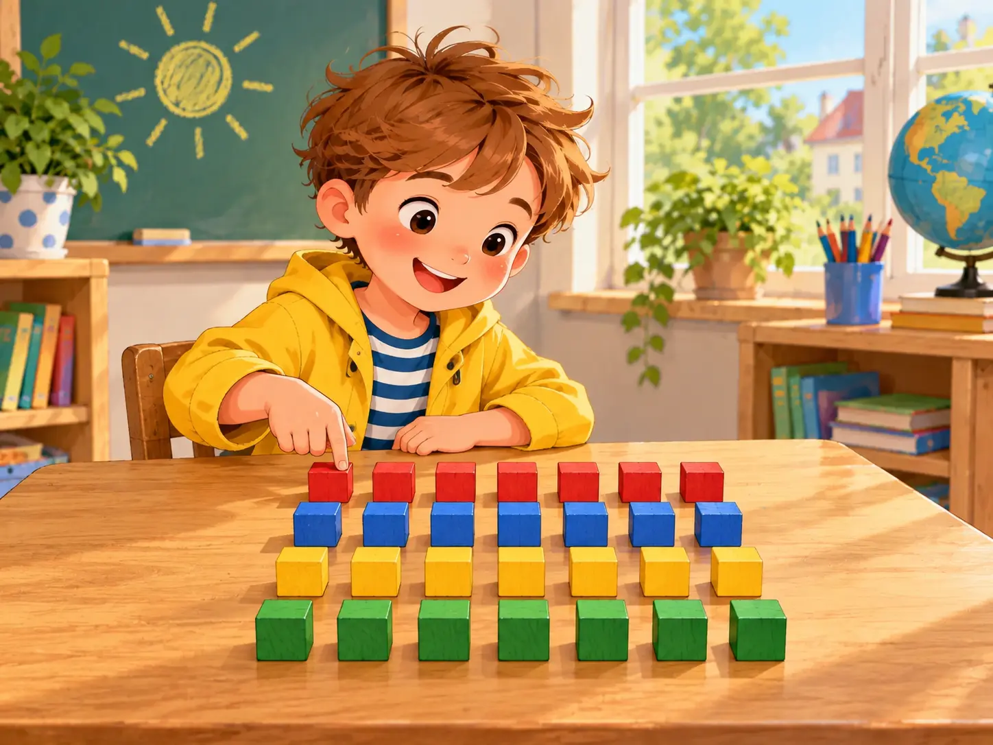 24 Bauklötze in Reihen – Mathematik Klasse 3