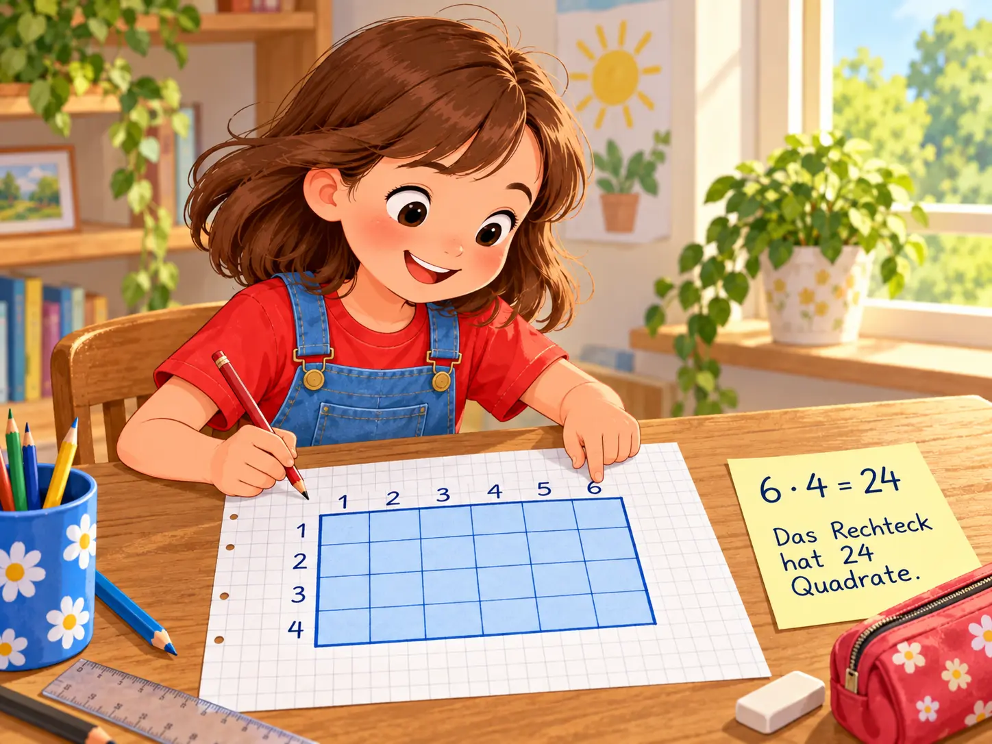 Kästchen im Rechteck – Mathematik Klasse 3