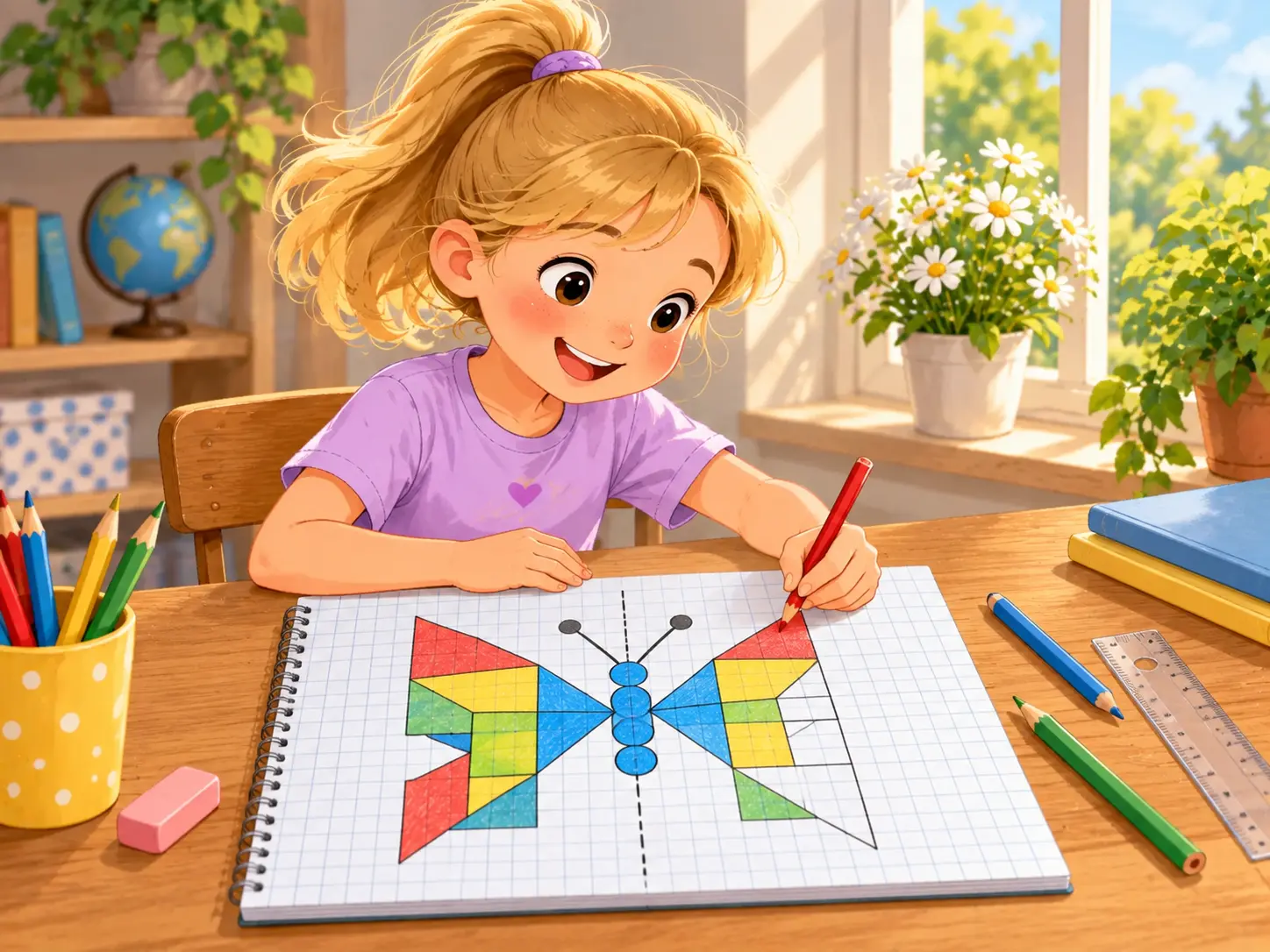 Symmetrie auf Karopapier – Mathematik Klasse 3