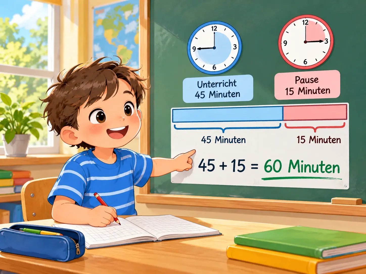 Unterricht und Pause – Mathematik Klasse 3