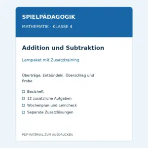 Addition und Subtraktion – PDF-Lernpaket für Mathematik Klasse 4 mit Zusatztraining