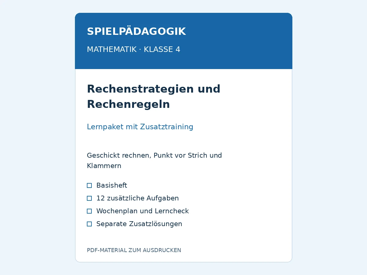 Rechenstrategien und Rechenregeln – PDF-Lernpaket für Mathematik Klasse 4 mit Zusatztraining