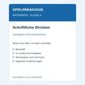 Schriftliche Division – PDF-Lernpaket für Mathematik Klasse 4 mit Zusatztraining